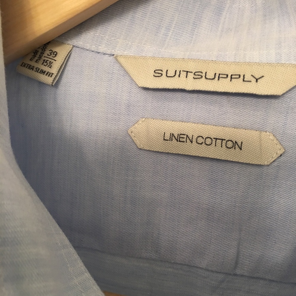 SuitSupply Cotton Linen Extra Slim Shirt - Picture 7 of 8